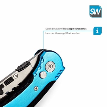 SolidWork Profi Cuttermesser inkl. ultra scharfen Ersatzklingen – klappbares Teppichmesser mit Sicherheitslock und Gürtelclip - 3