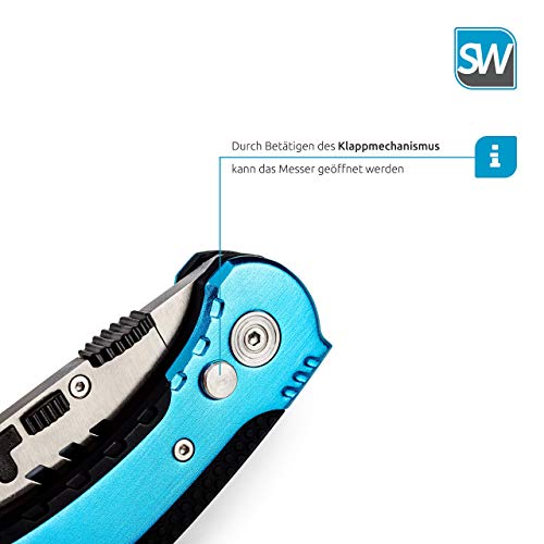 SolidWork Profi Cuttermesser inkl. ultra scharfen Ersatzklingen – klappbares Teppichmesser mit Sicherheitslock und Gürtelclip - 3